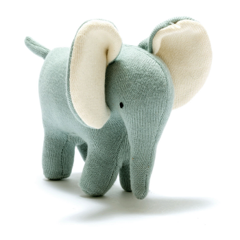 Image showing the Baby Ellis Organic Elephant Soft Toy, Teal product.
