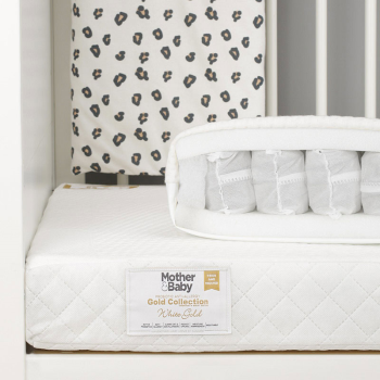 Image showing the Anti Allergy Coir Pocket Sprung Cot Mattress, 66cm x 28cm, White Gold product.