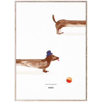 Image showing the All The Way To Paris Doug the Dachshund Print, 50 x 70cm product.