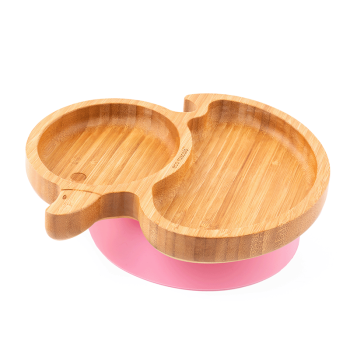 Image showing the Duck Bamboo Suction Plate, Pink product.