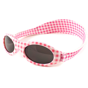 Image showing the Bubzee Baby Sunglasses, Lily Pink/Pink Check product.