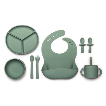 Image showing the 6 Piece Ultimate Silicone Weaning Set, Meadow Green product.