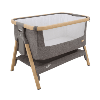 Image showing the CoZee Bedside Crib, Oak/Charcoal product.