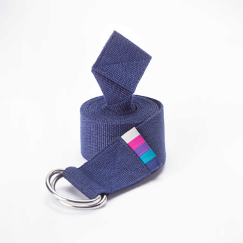 Image showing the Organic Cotton D-ring Yoga Belt, Navy product.