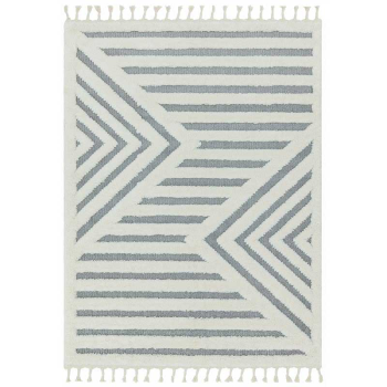Image showing the Ariana Moroccan Style Shard Rug, 120 x 170cm, Cream & Grey product.