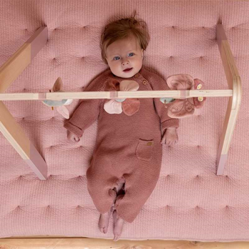 Image showing the Little Pink Flowers Knitted One Piece Suit, 0 - 3 Months, Vintage Pink product.