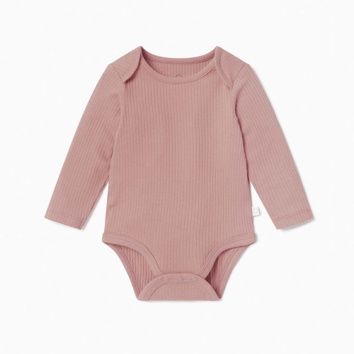 Image showing the Ribbed Long Sleeve Bodysuit, 0 - 3 Months, Rose product.