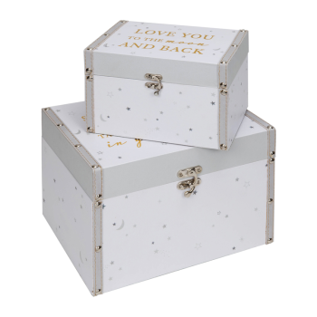 Image showing the Bambino Set of 2 Storage Boxes, White product.