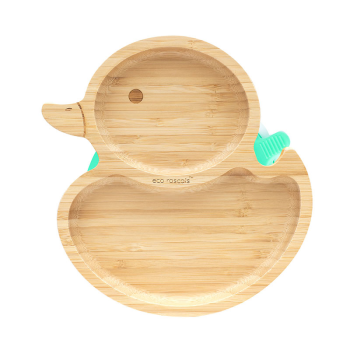 Image showing the Duck Bamboo Suction Plate, Green product.