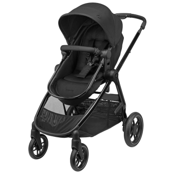 Image showing the Zelia3 Luxe Pushchair With Integrated Carrycot, Twillic Black product.