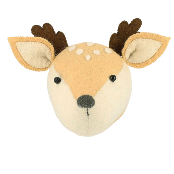 Image showing the Baby Deer Head Mini Felt Animal Wall Decoration, Cream product.