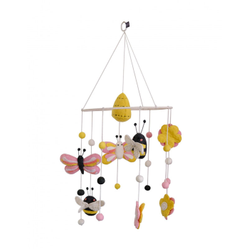 Image showing the Nature Garden Felt Mobile, Pink/Yellow product.