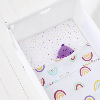 Image showing the SnuzPod Pack of 2 Bedside Crib Fitted Sheets, Rainbow product.