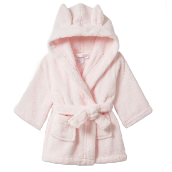 Image showing the Bunny Ears Baby Robe, 0 - 6 Months, Pink product.