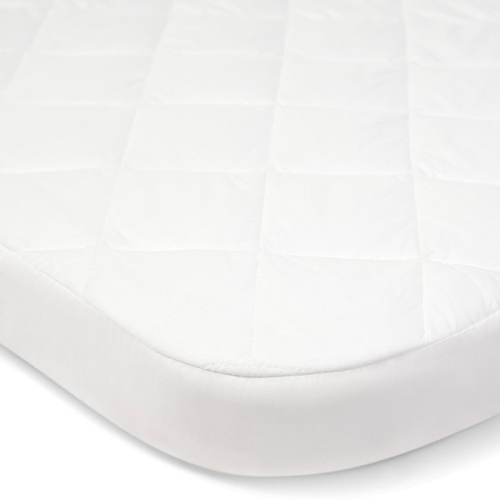 Image showing the Lua Bedside Crib Mattress Protector, White product.