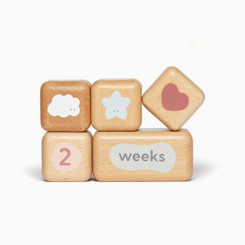 Image showing the Wooden Baby Milestone Blocks, Multi product.