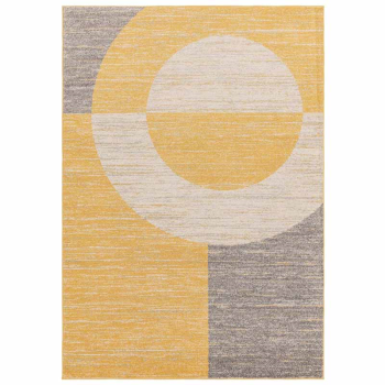 Image showing the Muse Modern Geometric Halo Rug, 120 x 170cm, Yellow product.