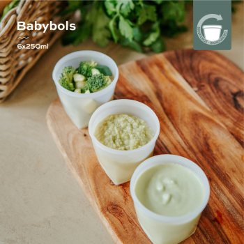 Image showing the Eco Babybols Set of 6 Bio-Based Plastic Baby Food Containers, Multi product.