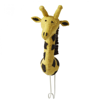 Image showing the Giraffe Head Coat & Wall Hook, Yellow product.