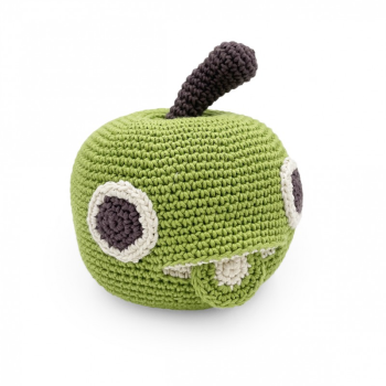 Image showing the Ringo Apple Crochet Musical Pull Toy, Green product.