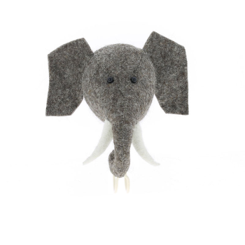 Image showing the Elephant Head Coat & Wall Hook, Grey product.