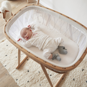 Image showing the Kumi Stylish Crib with Organic Mattress, Desert Laces product.