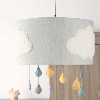 Image showing the Dream Upon A Cloud Lampshade, Cloud Grey product.