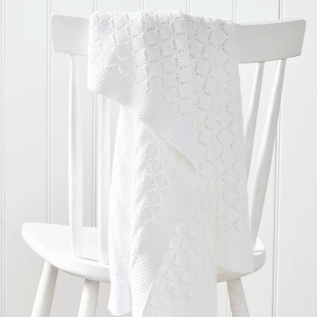 Image showing the Heirloom Blanket, 75 x 100cm, White product.