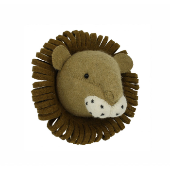 Image showing the Lion Head Mini Felt Animal Wall Decoration, Brown product.