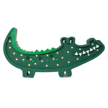 Image showing the Wooden Crocodile Lamp, Papkin Green product.