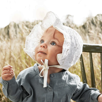 Image showing the Embroidered Baby Bonnet, 0 - 3 Months, Anglaise product.