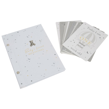 Image showing the Bambino Milestone Cards & Photo Album Set, White product.