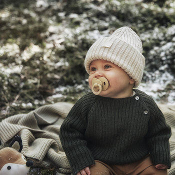 Image showing the Wool Beanie, 0 - 6 Months, Lily White product.
