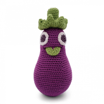 Image showing the Regine Aubergine Crochet Rattle, Purple product.