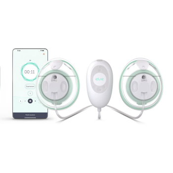 Image showing the Elvie Stride Double Electric Breast Pumps, White product.