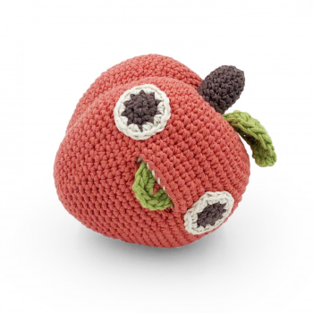 Image showing the Mila Peach Crochet Rattle, Orange product.