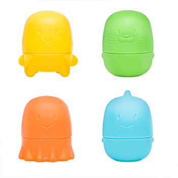 Image showing the Pack of 4 Interchangable Bath Toys, Contemporary product.