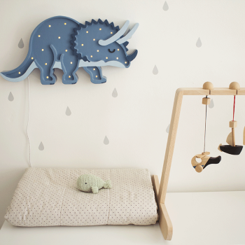 Image showing the Wooden Dino Triceratops Lamp, Jurassic Navy product.