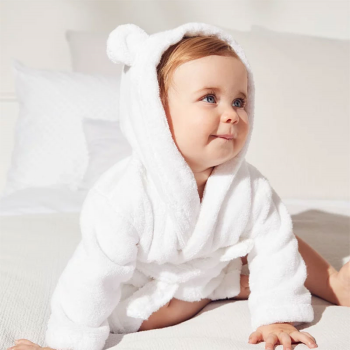 Image showing the Hydrocotton Baby Robe, 6 - 12 Months, White product.