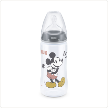 Image showing the First Choice Disney Temperature Control Baby Bottle, 300ml, Grey product.