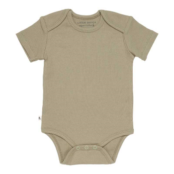 Image showing the Sailors Bay Short Sleeve Ribbed Bodysuit, 3 - 6 Months, Olive product.