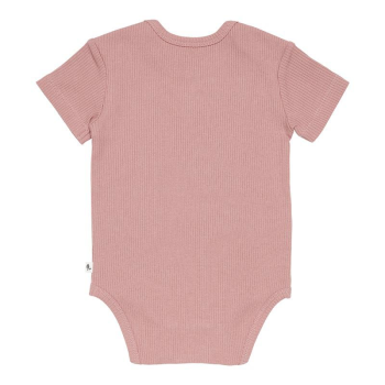 Image showing the Little Pink Flowers Short Sleeve Ribbed Bodysuit, 3 - 6 Months, Vintage Pink product.