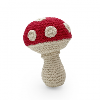 Image showing the Amanita Crochet Rattle, Red product.
