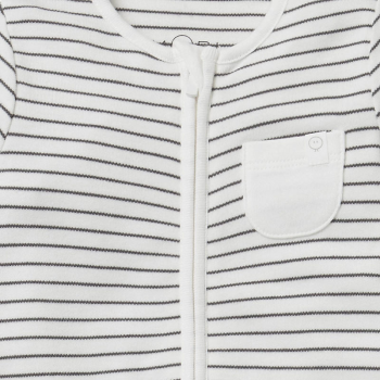 Image showing the Clever Zip Sleepsuit, 0 - 3 Months, Grey Stripe product.