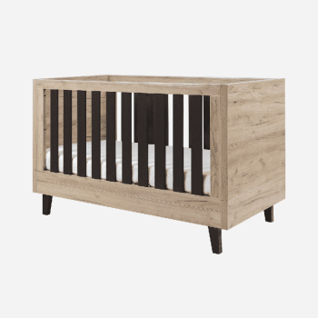 Image showing the Como 3 in 1 Cot Bed, Distressed Oak / Slate Grey product.