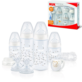 Image showing the First Choice 9 Piece Temperature Control Baby Bottle Set product.