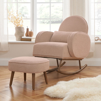 Image showing the Micah Boucle Rocking Chair with Footstool, Blush product.