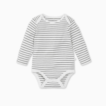 Image showing the Long Sleeve Bodysuit, 0 - 3 Months, Grey Stripe product.