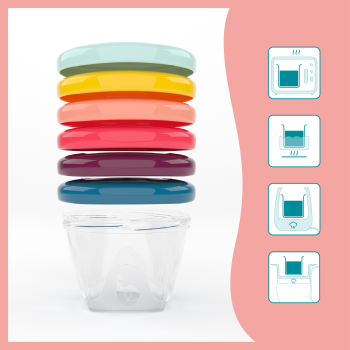 Image showing the Babybols Set of 6 Baby Food Storage Containers, 180ml product.