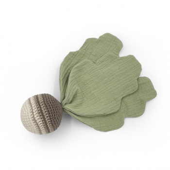 Image showing the Turnip Crochet Comforter, Beige Stripe, Multi product.